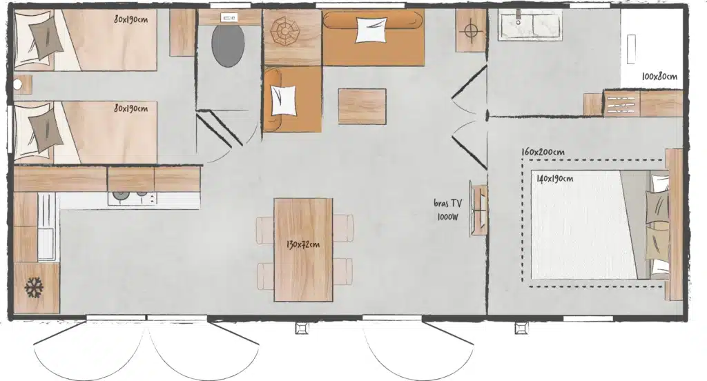 Plan du Lodge COZY « 844 », 2 chambres